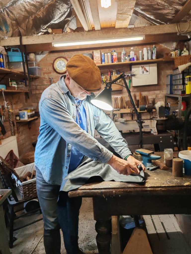 Jaff cutting leather for use on a bag